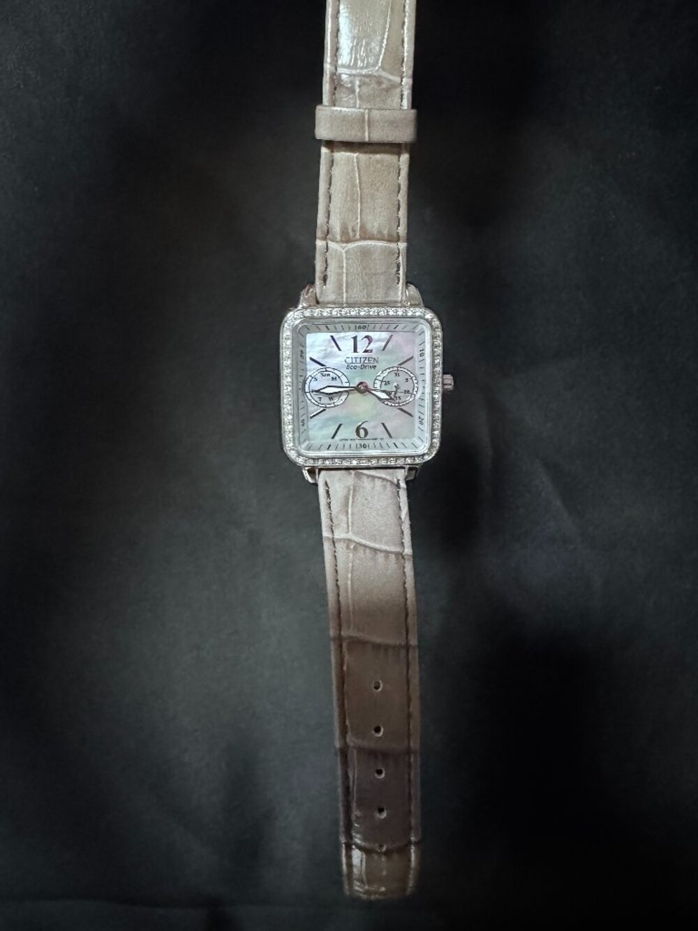 Citizen Silhouette Crystal Eco-Drive Square Watch MOP Dial 8635-S079594